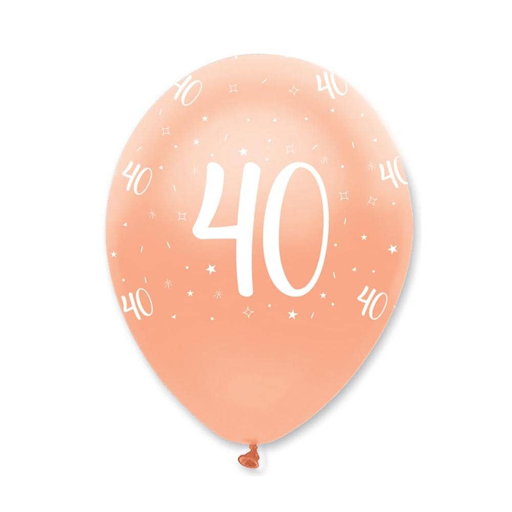 Ballonger Rosegull 40 år 6 stk.
