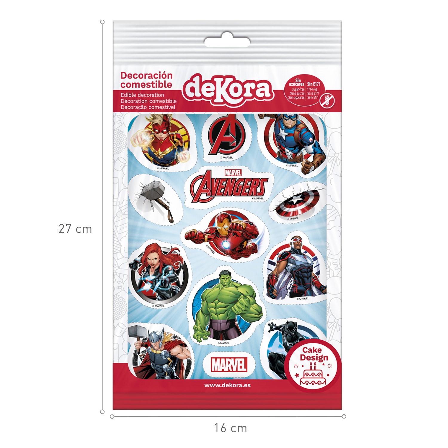 Avengers, Sukkerfrie dekorasjoner 13 stk.