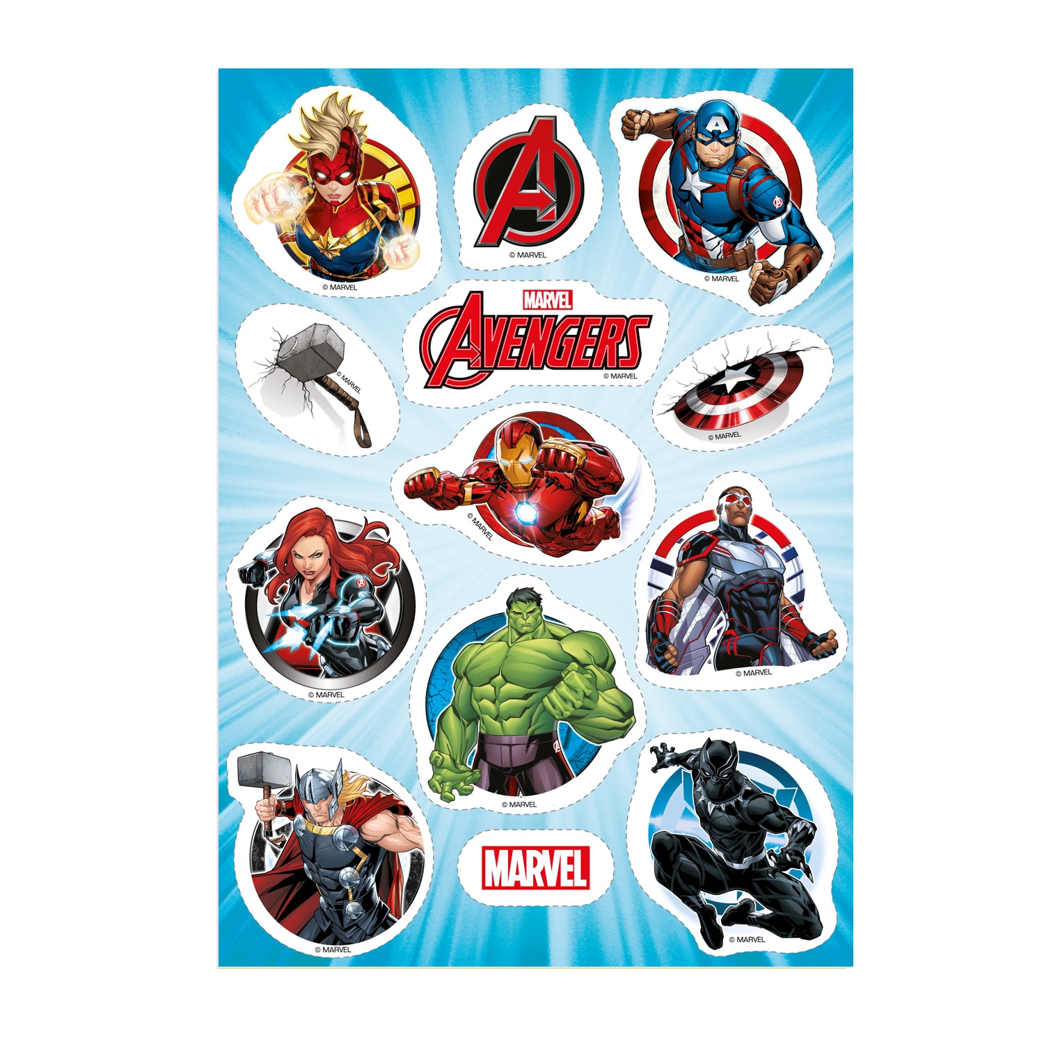 Avengers, Sukkerfrie dekorasjoner 13 stk.