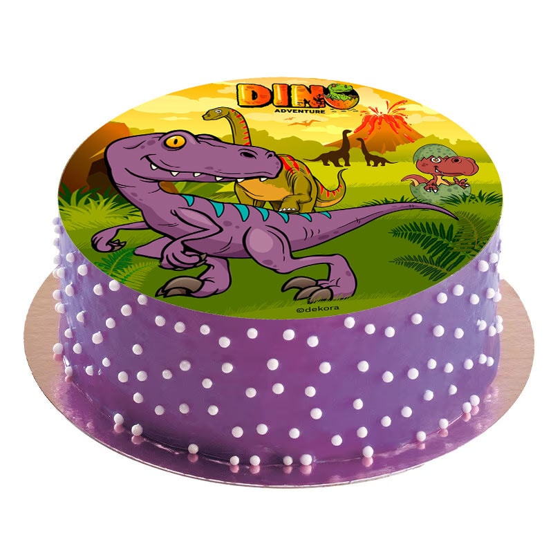 Kakebilde Dinosaur - Sukkerpapir 20 cm
