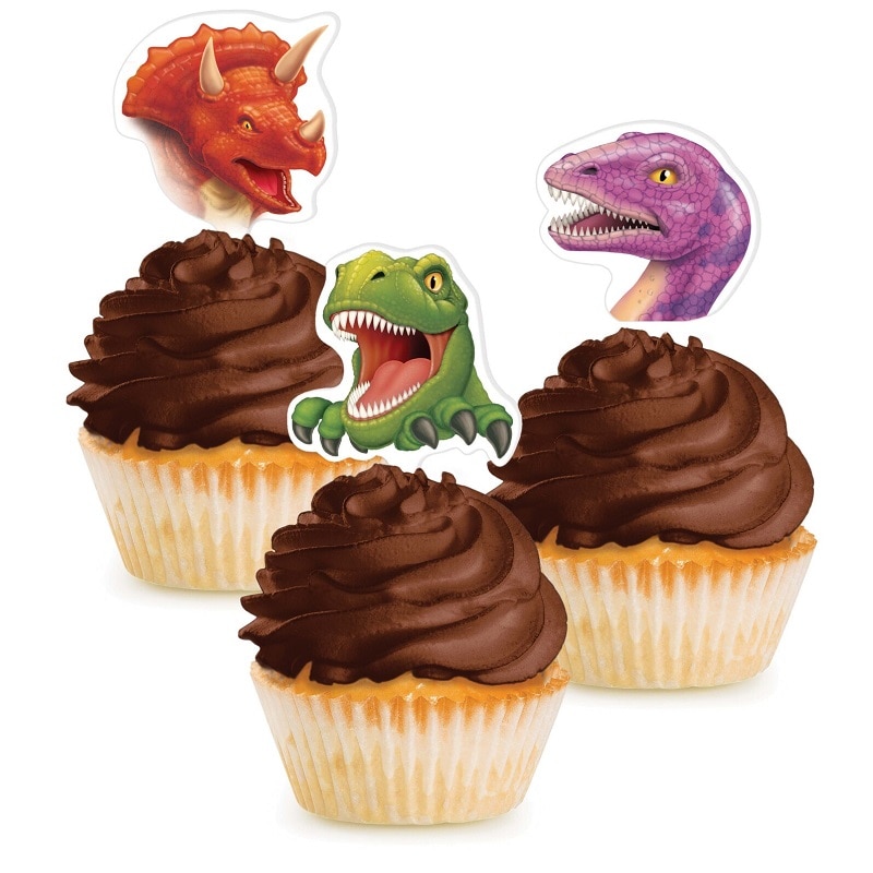 Cupcake Pynt - Dinosaurier 12 stk.