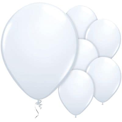 Ballonger Hvite 30 cm, 100 stk.