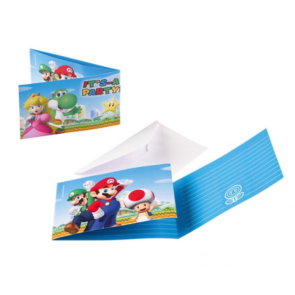Super Mario - Invitasjoner 8 stk.