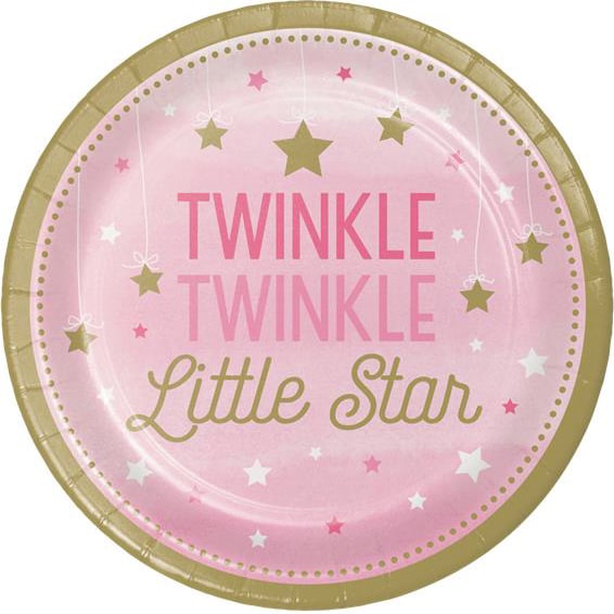 Twinkle Little Star Rosa - Tallerkener 8 stk.