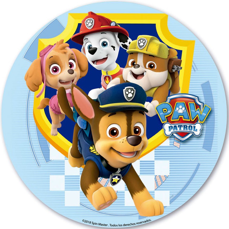 Kakebilde Paw Patrol - Sukkerfri pasta 20 cm