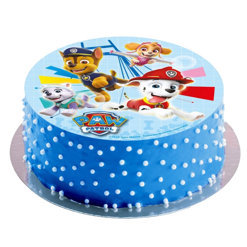 Kakebilde Paw Patrol, Sukkerfri pasta 16 cm