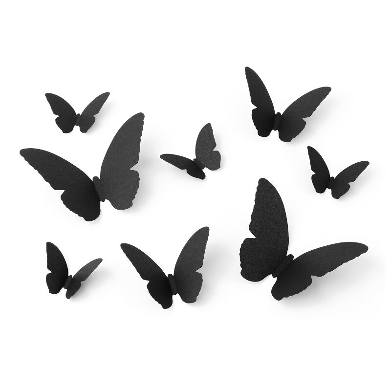 Halloweendekorasjon - Svarte Sommerfugler 30-pk