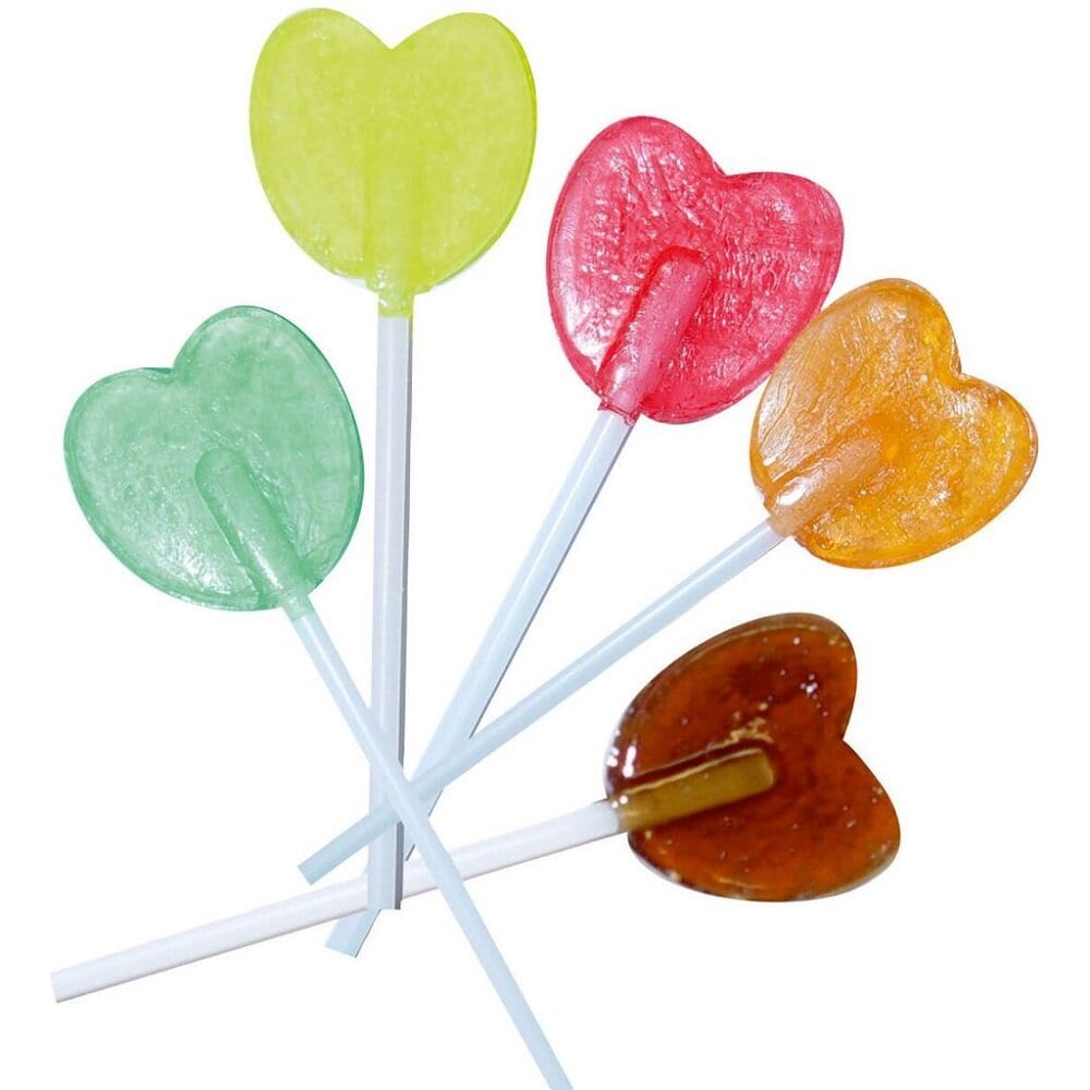 Hjerteformede Kjærligheter på pinne Storpakning 1,19 kg