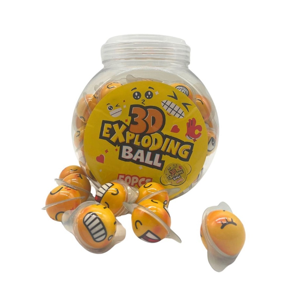 Smiley 3D Gelégodteri med fylling 50-pk