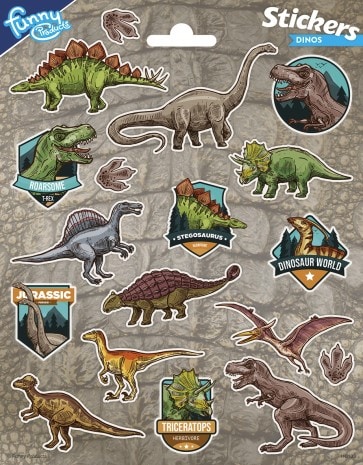 Dinosaur World - Klistremerker 18 stk.