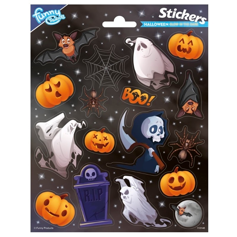 Halloween Klistremerker Glow in the dark