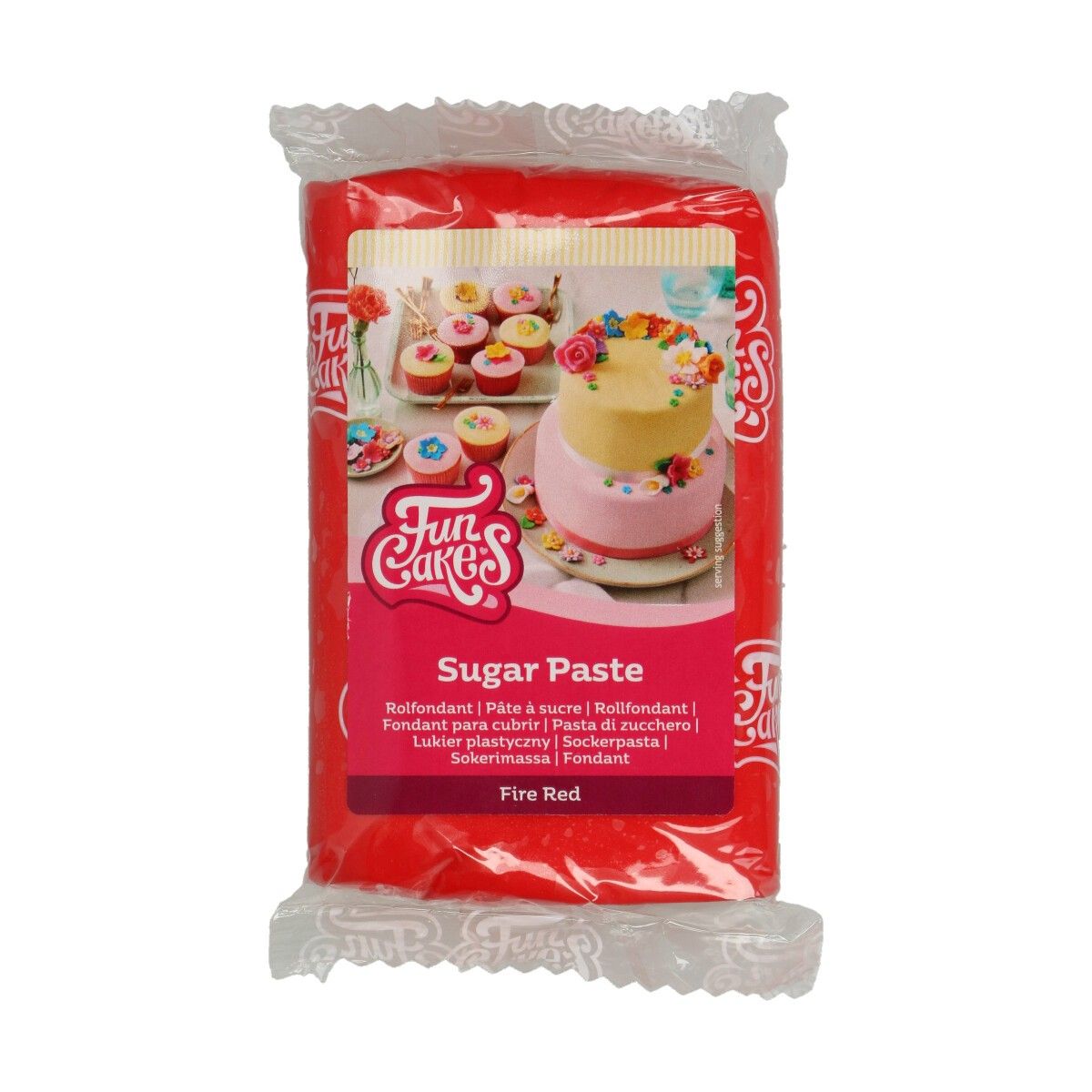 FunCakes - Sukkerpasta Rød 250 gram