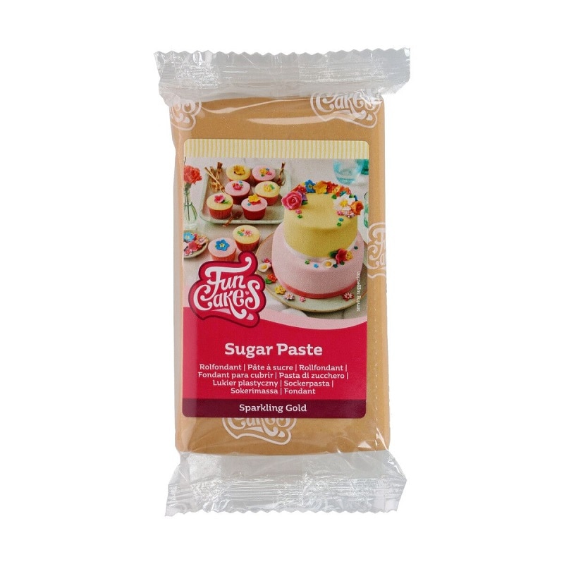 FunCakes - Sukkerpasta Glitrende Gull 250 gram