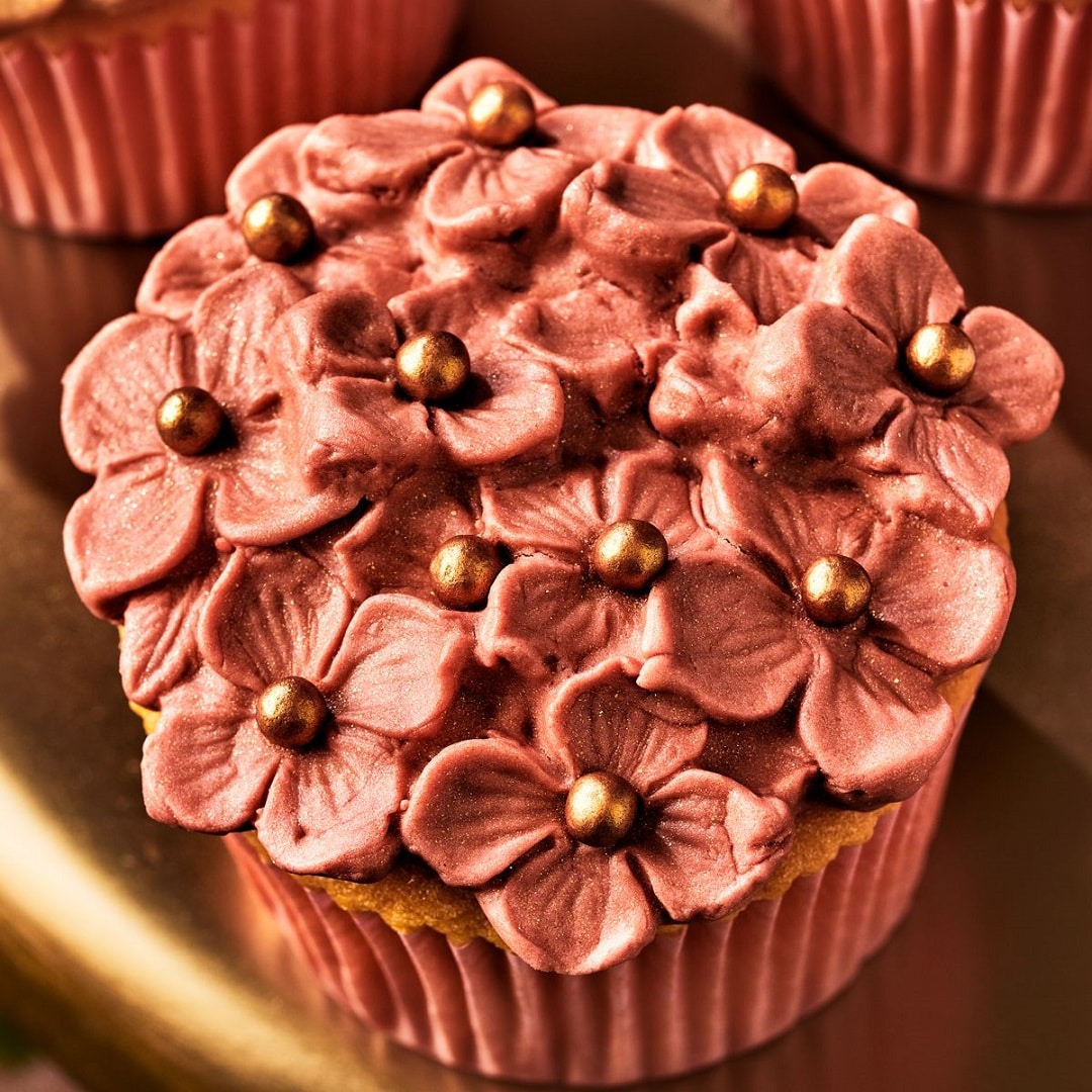 FunCakes - Sukkerpasta Glitrende Rosegull 250 gram