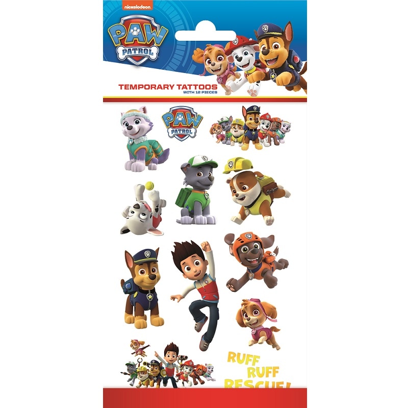 Paw Patrol - Tatoveringer 12 stk.