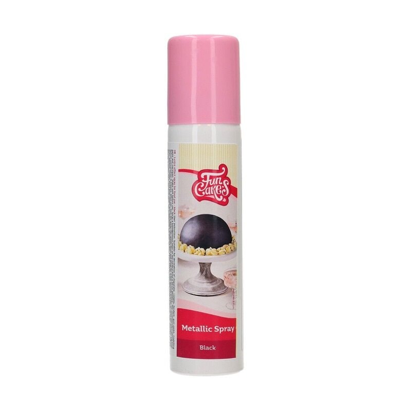 FunCakes - Spiselig Sprayfarge Svart Metallic 100ml