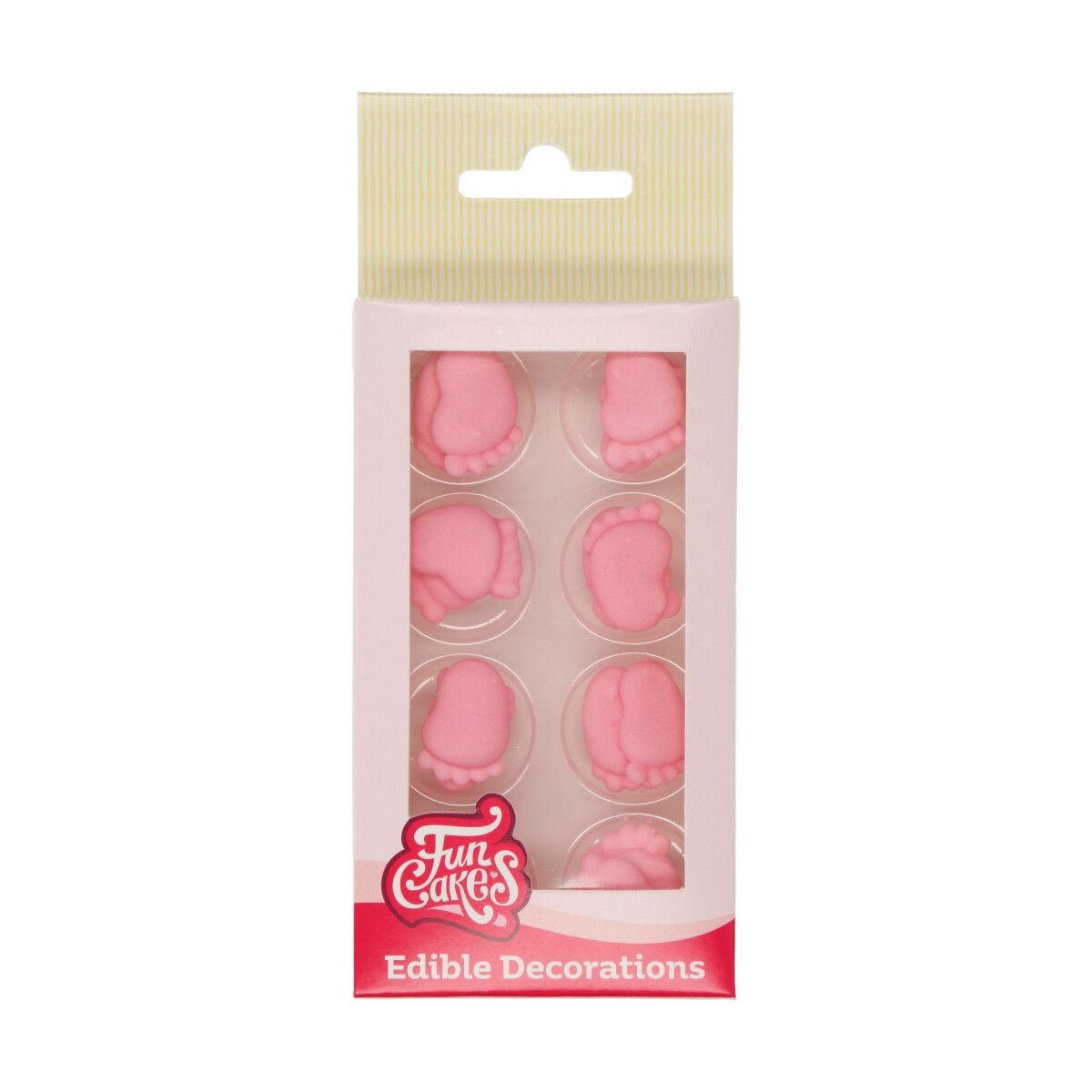 Sukkerdekorasjoner, Baby Feet Rosa 16-pk