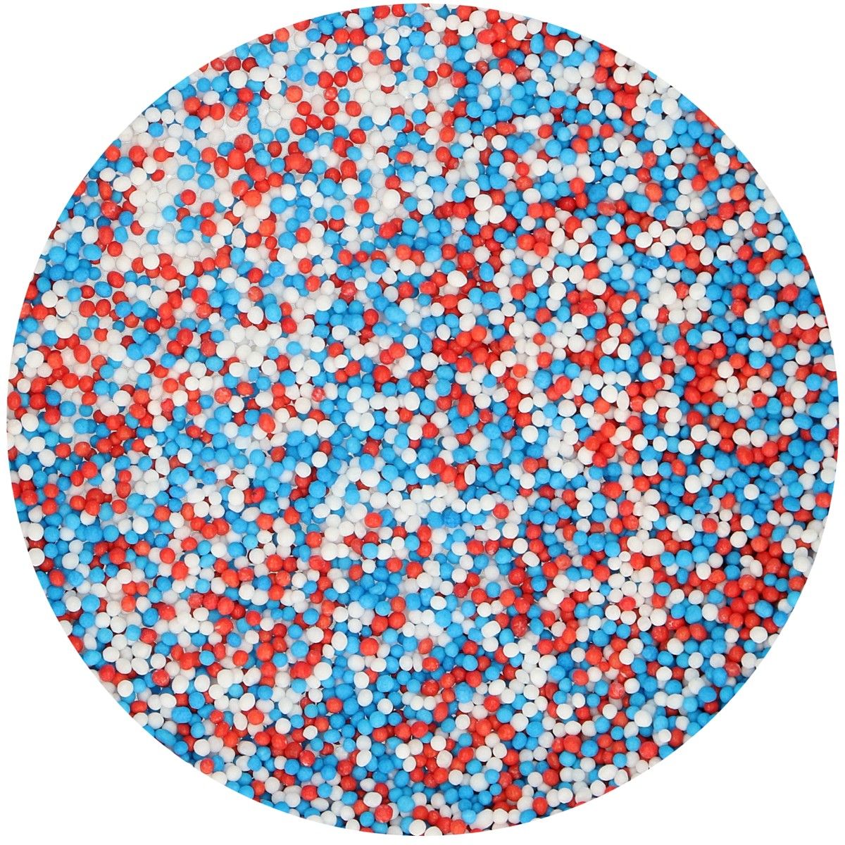 FunCakes - Sukkerperler Rød-Hvit-Blå 80 gram