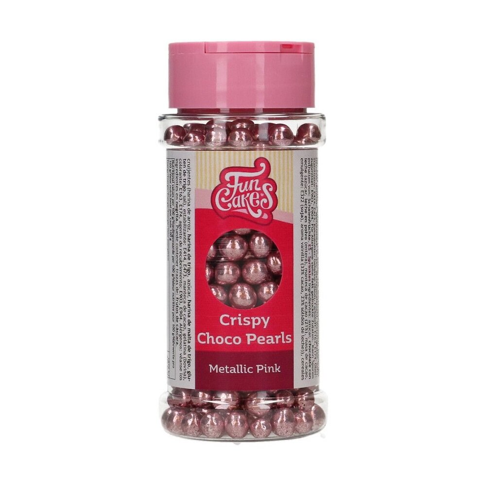 FunCakes - Sjokoladeperler Metallic Rosa 60 gram