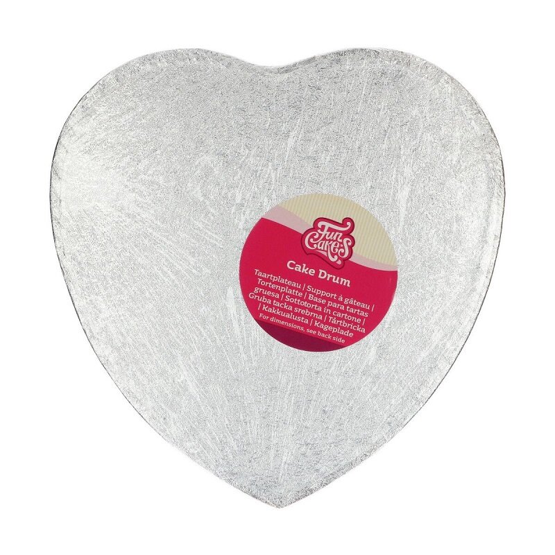FunCakes - Kakebrett hjerteformet Sølv 27,5 cm