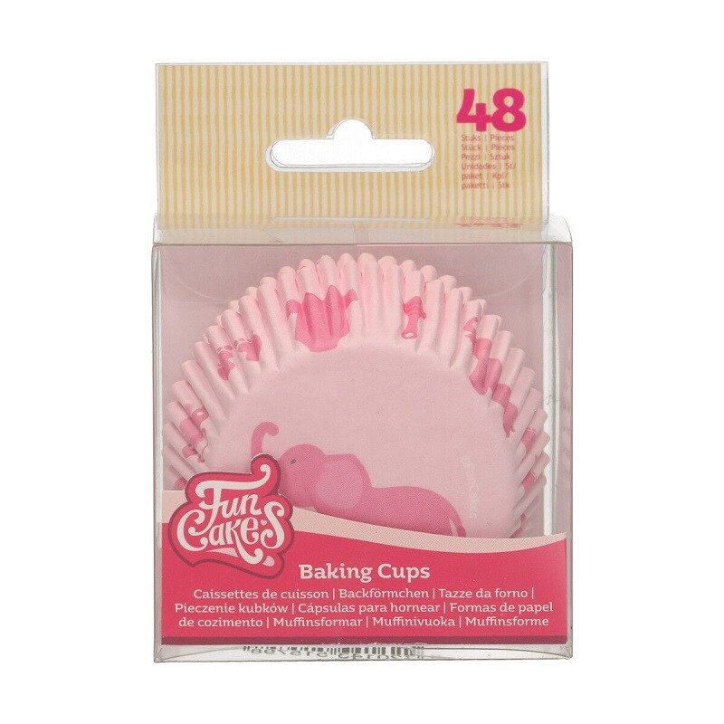 FunCakes - Muffinsformer Elefant Rosa 48 stk.