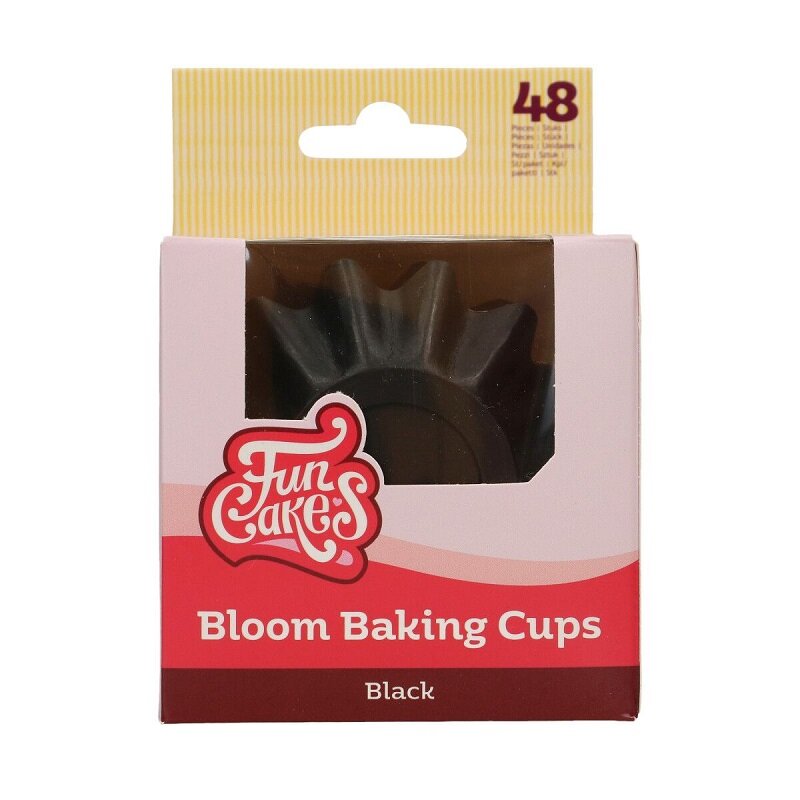 FunCakes - Blomsterformede Muffinsformer Svarte 48 stk.