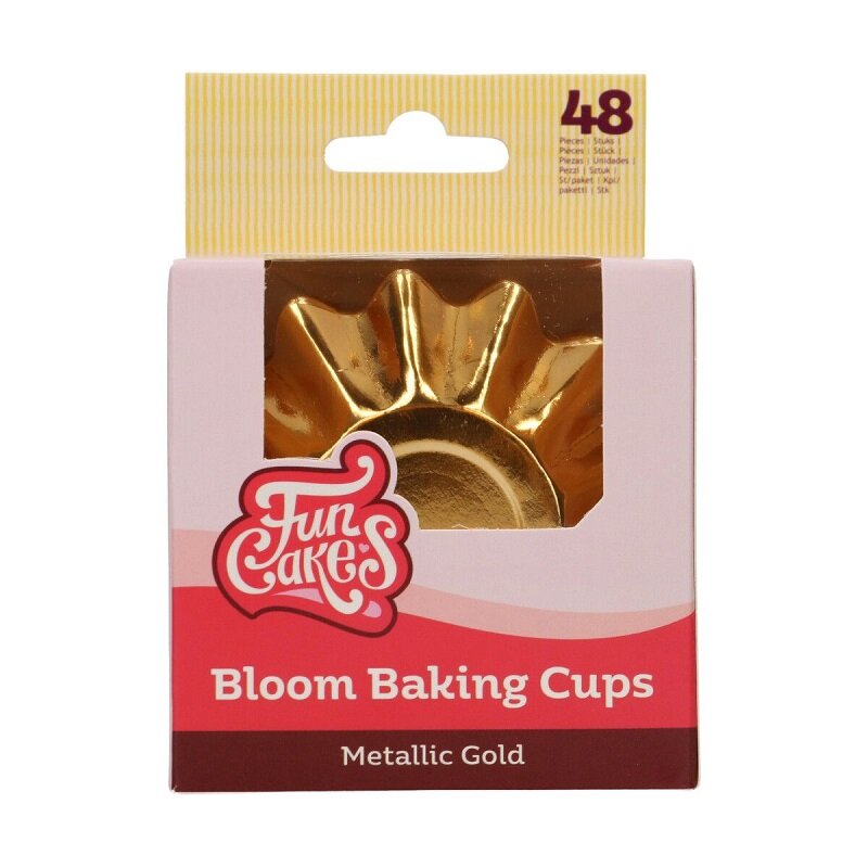 FunCakes - Blomsterformede Muffinsformer Gullmetallic 48 stk.