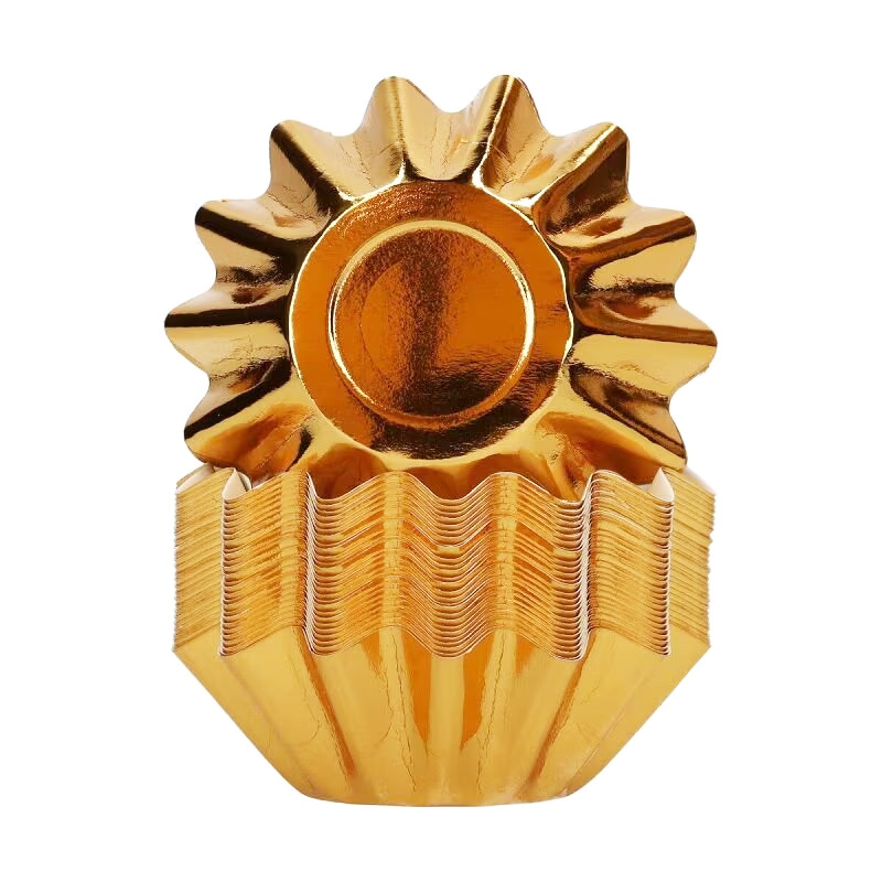 FunCakes - Blomsterformede Muffinsformer Gullmetallic 48 stk.
