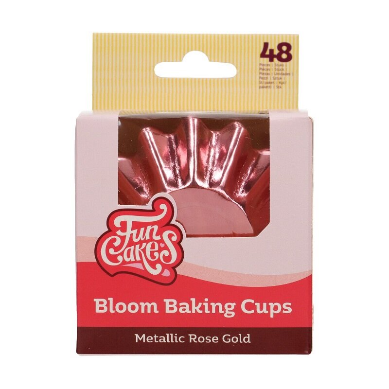 FunCakes - Blomsterformede Muffinsformer Rosegull 48 stk.