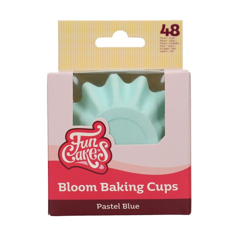FunCakes - Blomsterformede Muffinsformer Pastellblå 48 stk.