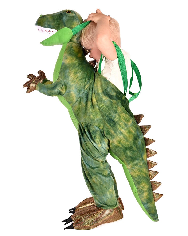 Grønn Dinosaur Jump-in Kostyme Barn 3-8 år