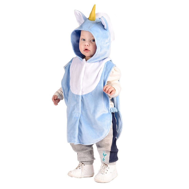 Blå enhjørning Baby Cape kostyme 1-4 år