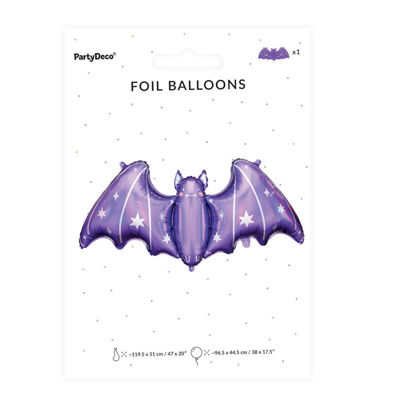 Folieballong - Lilla flaggermus 96 cm