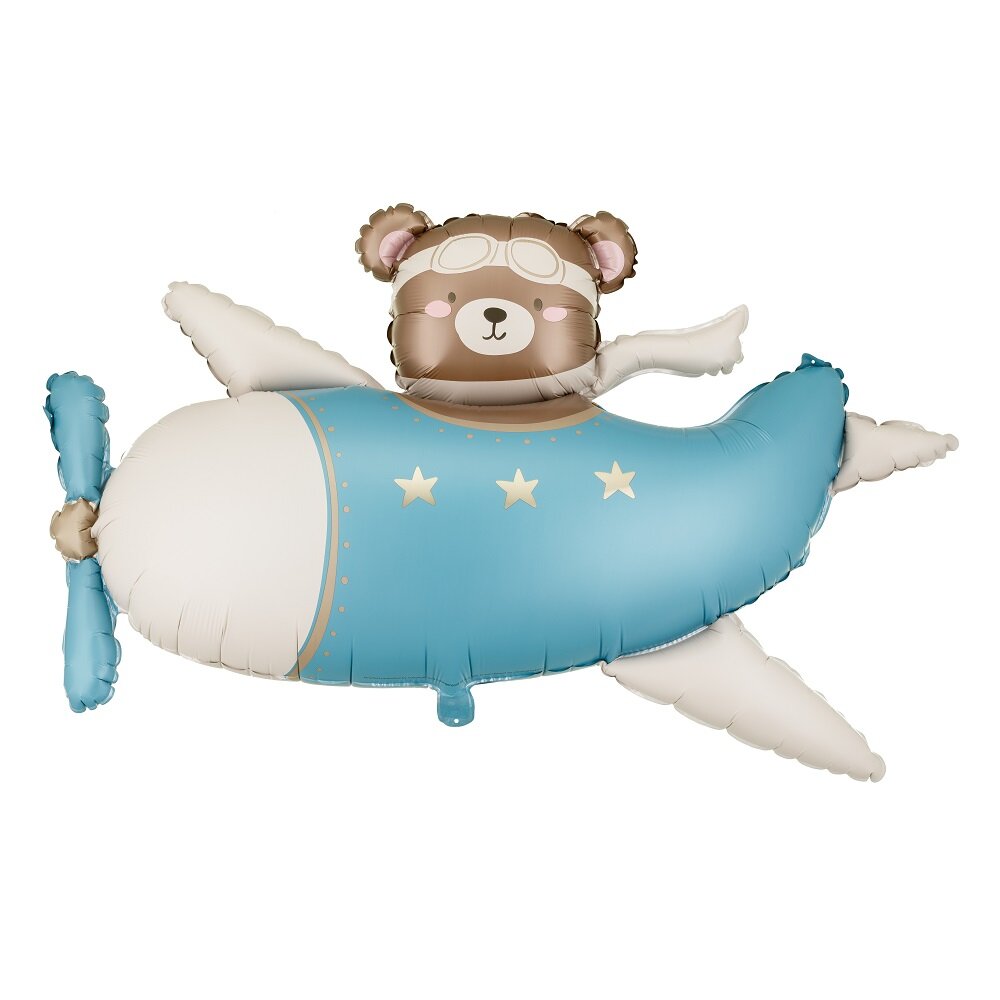 Folieballong Teddybjørn i blått fly 94 cm
