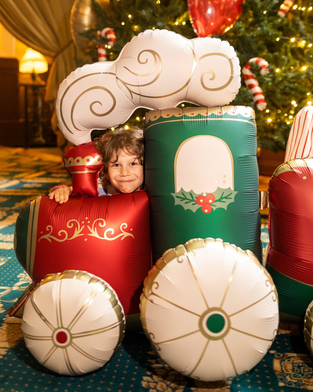 Ballongdekorasjon Juletog XXL 221 cm