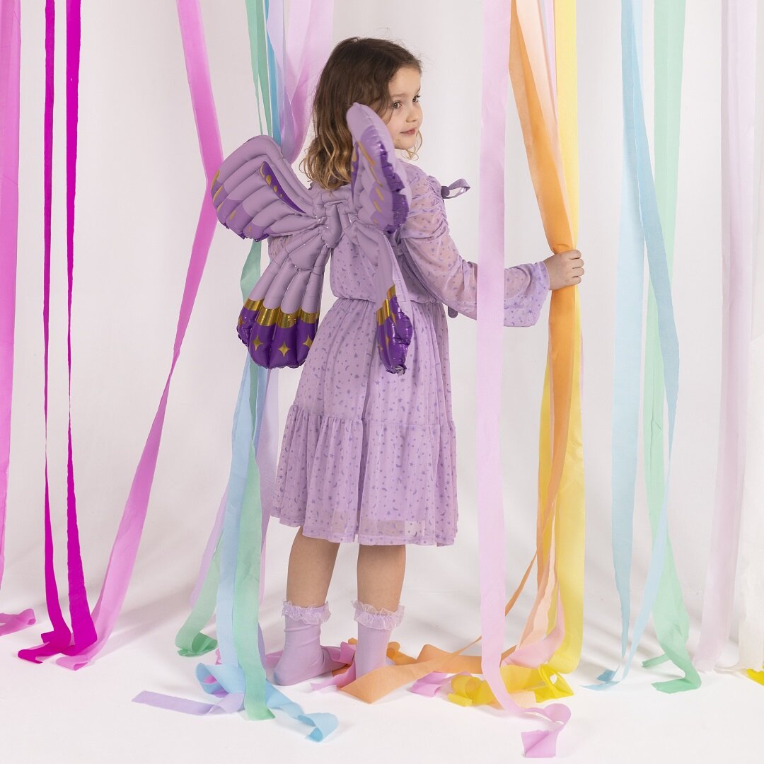 Sommerfuglvinger Folieballong Lilla 102 cm