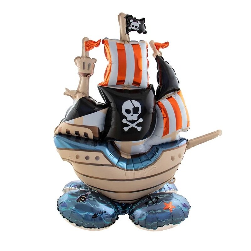 Stående Folieballong Piratskip 81 cm