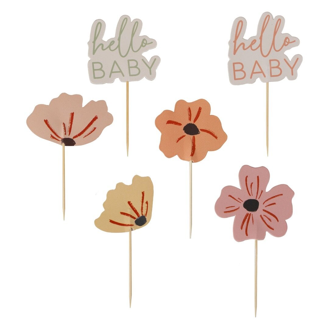 Floral Baby - Cupcake Toppers 12 stk.