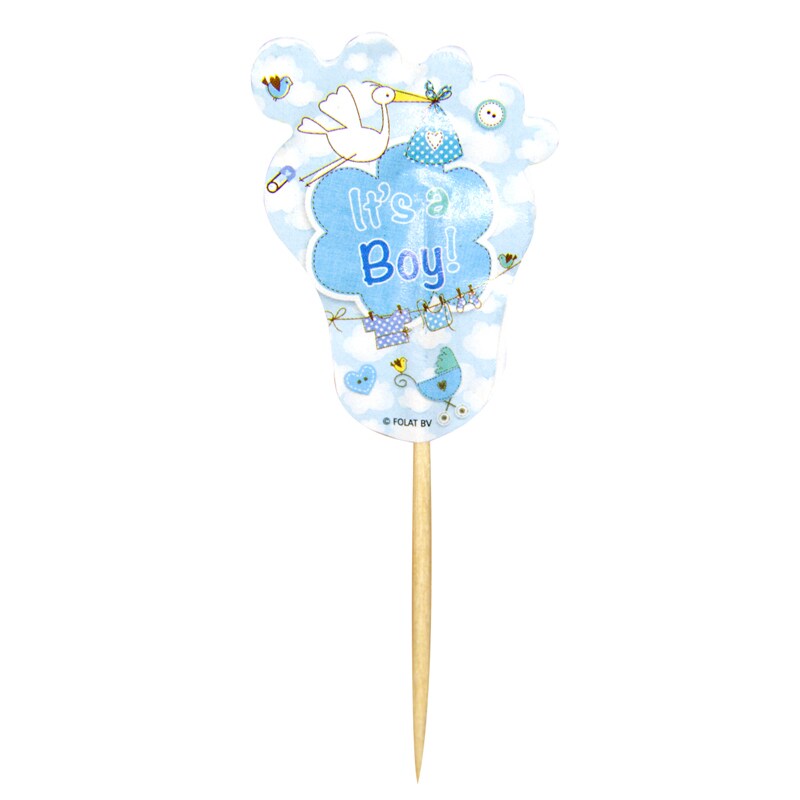 Cake toppers - Babyfot It's a boy 24 stk.