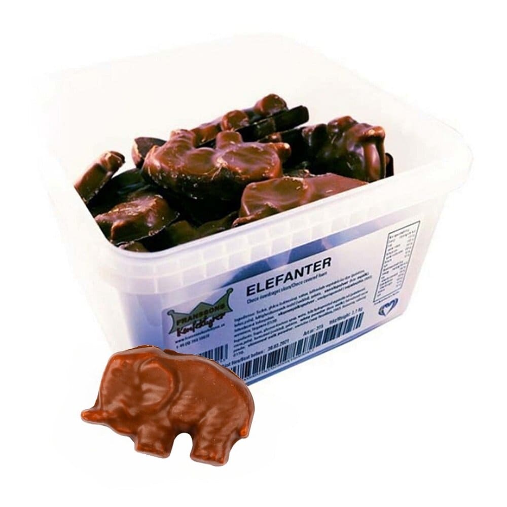 Sjokoladeelefanter i Stor Pakke 1,1 kg