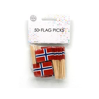 Partypicks, Norske flagg 50 stk.
