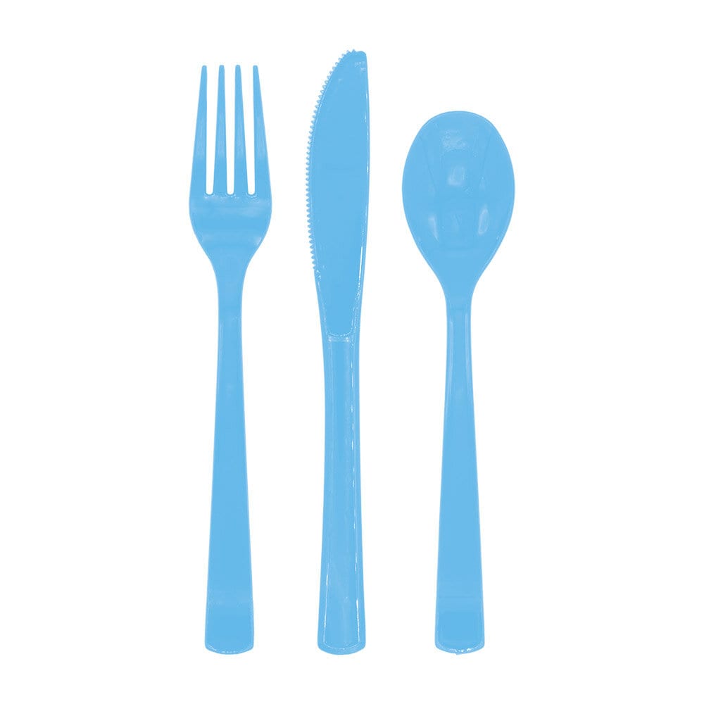 Plastbestikk Lyseblå 18 stk.