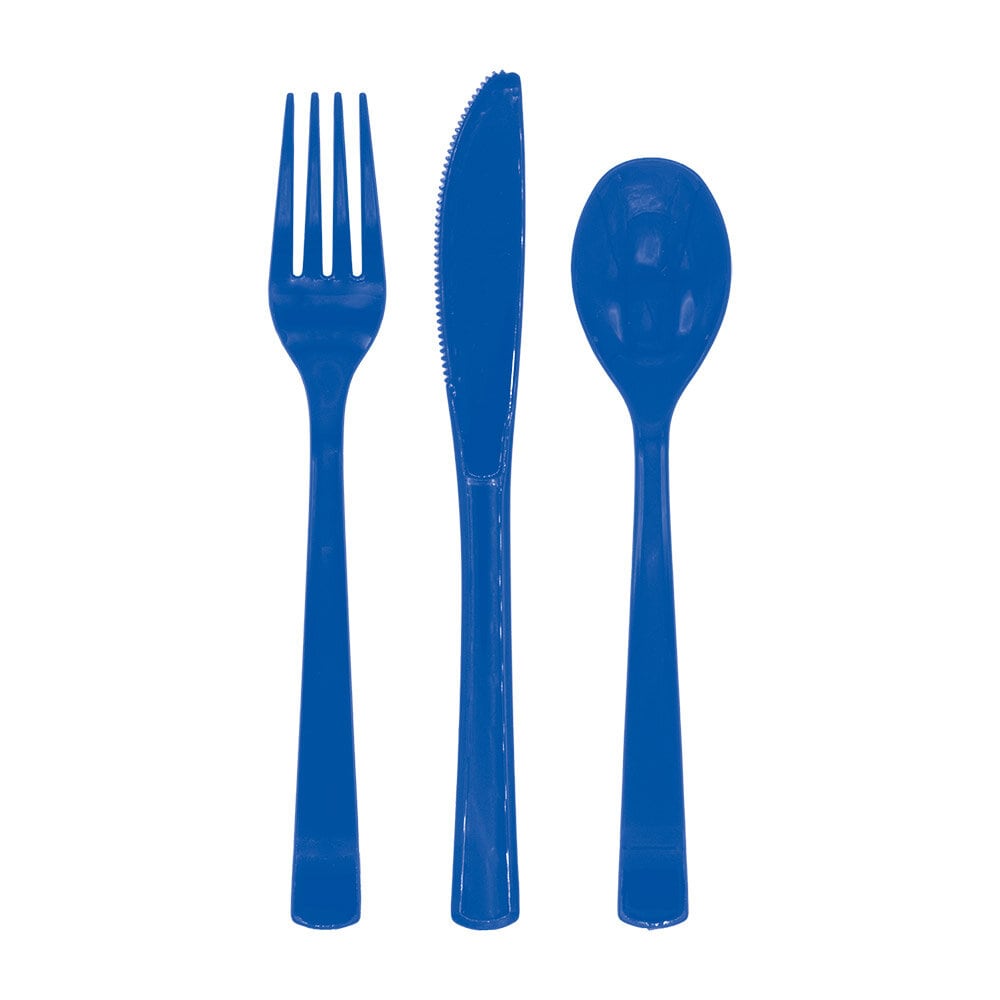 Plastbestikk Mørkeblå 18 stk.