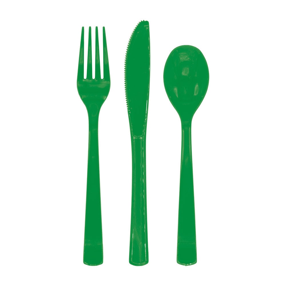 Plastbestikk Mørkegrønne 18 stk.