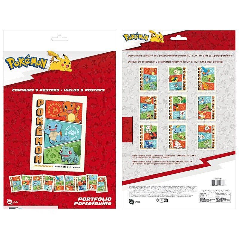 Pokémon - A4 Plakater i 9-pakke