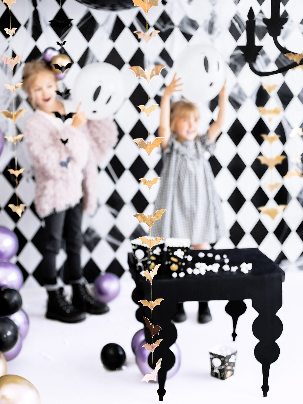 Halloweenpynt Hengende Flaggermus i Gull 150 cm