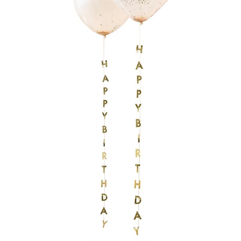 Ballongsvans Happy Birthday - Gull