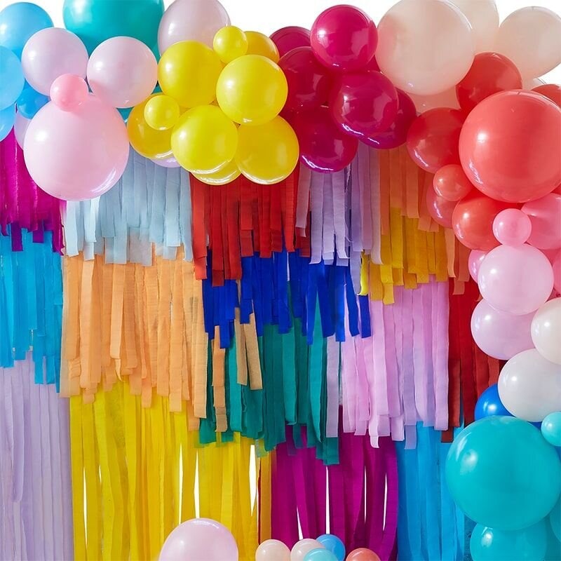 DIY Ballongbue - Regnbuefarger med streamers