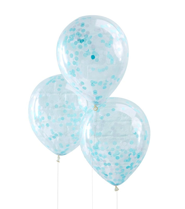 Ballonger Blå Konfetti 5 stk.