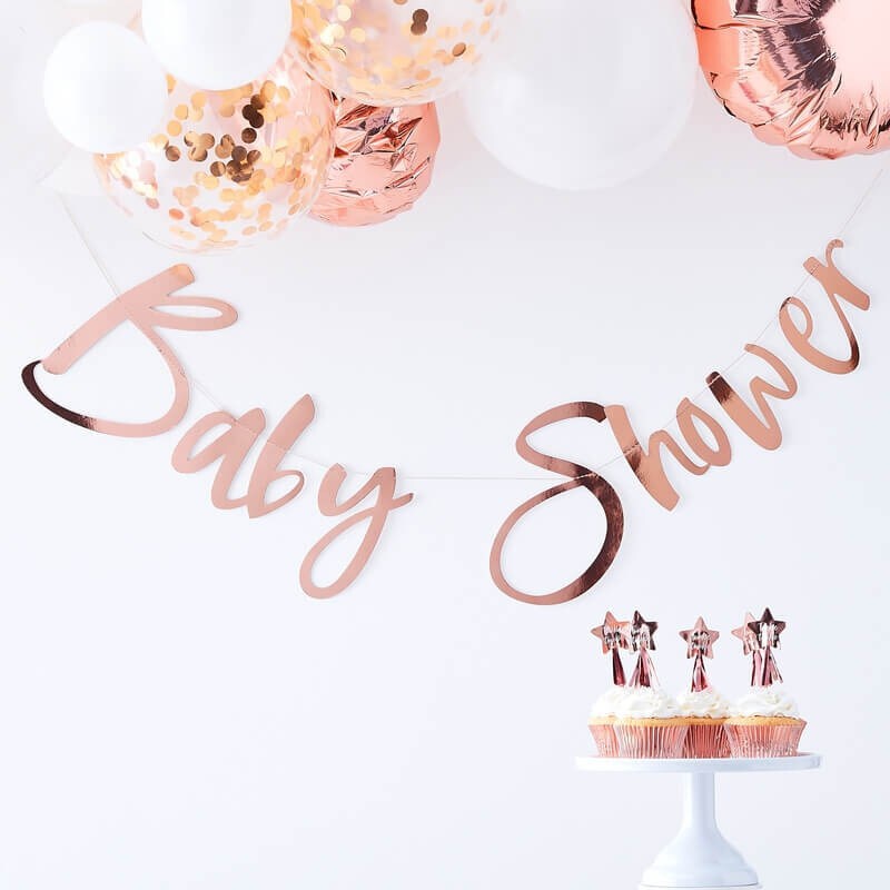 Girlande i roségull, Babyshower